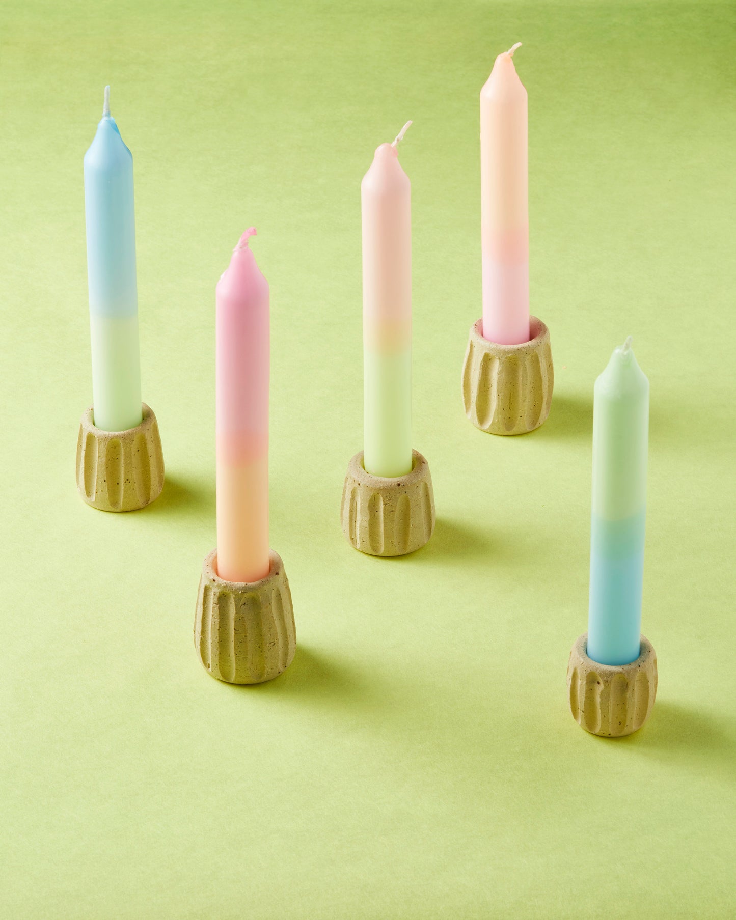 Bougeoirs cannelés - lot de 5