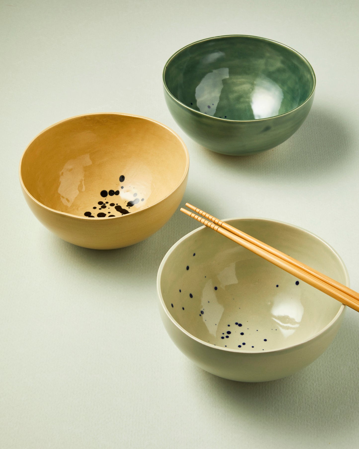 Bol - 16cm - Ocre et bleu