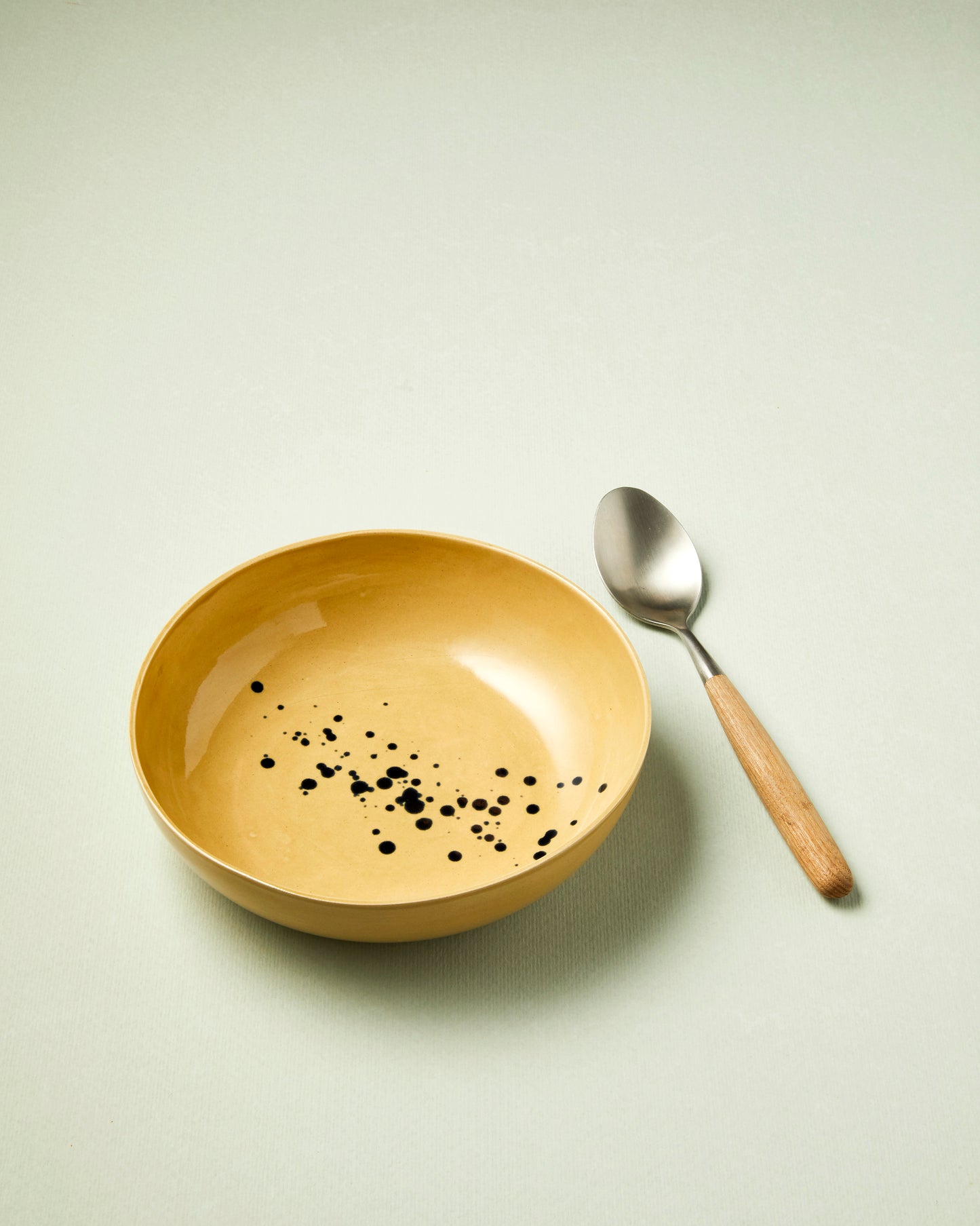 Assiette calotte - 18cm - Ocre et bleu
