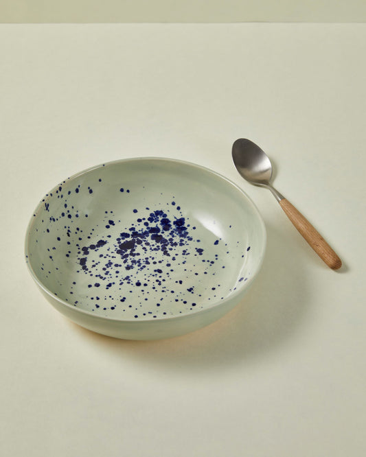 Assiette calotte - 22cm - Vert d'eau et bleu
