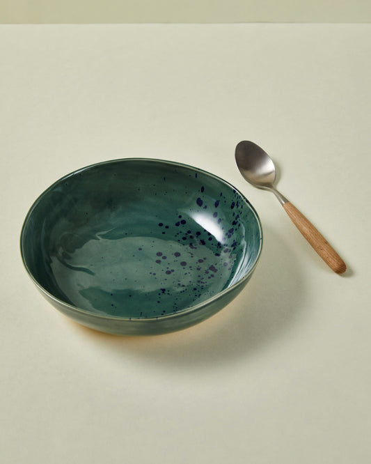Assiette calotte - 22cm - Vert et bleu