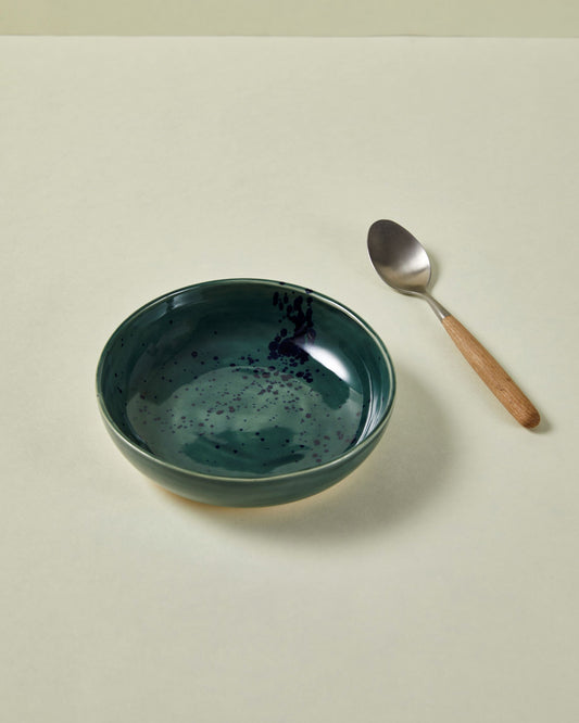 Assiette calotte - 18cm - Vert et bleu
