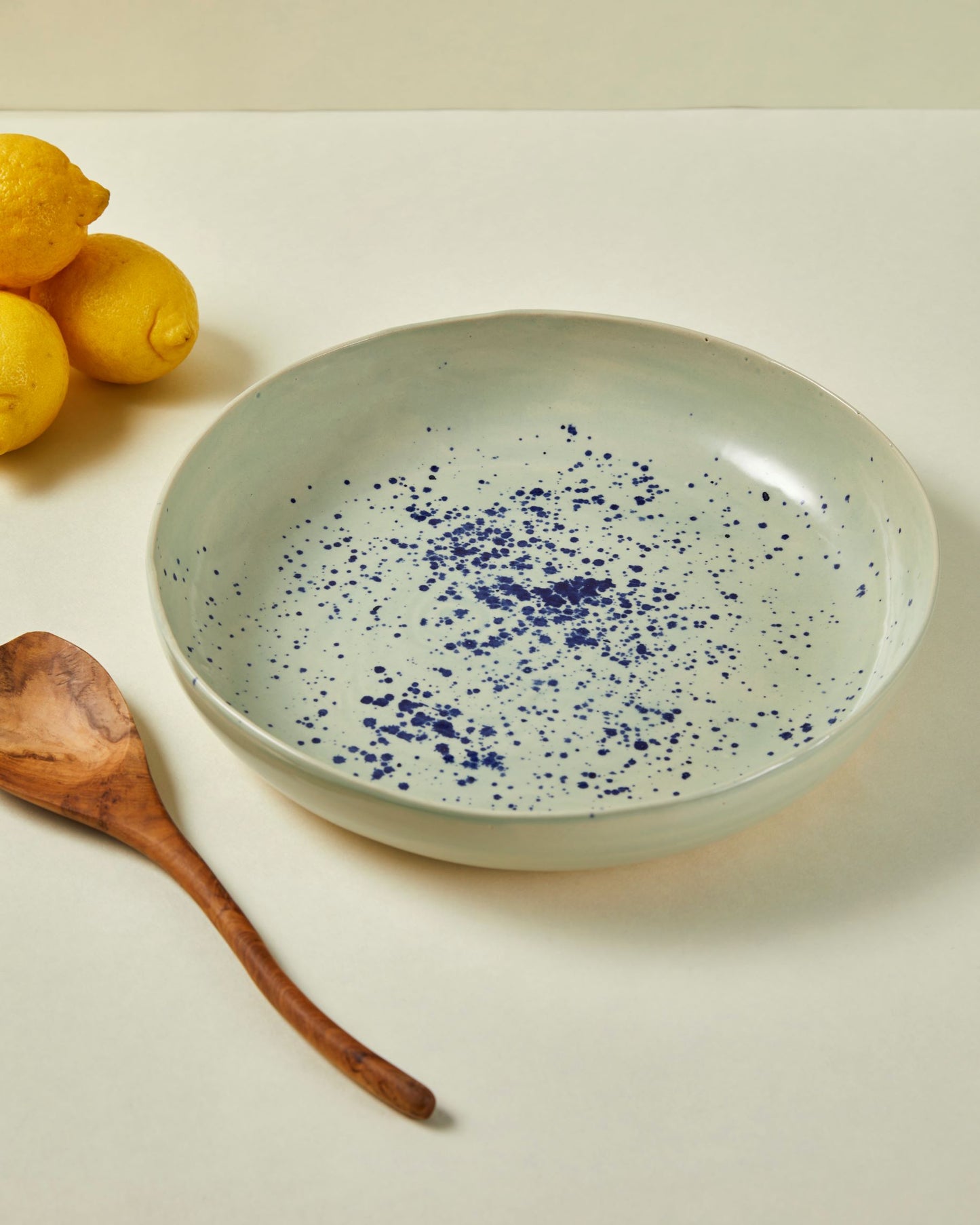 Assiette plate - 22cm - Vert d'eau et bleu